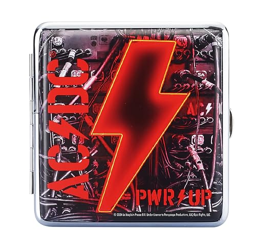 ZIGARETTENETUI "AC/DC" für 20 Zigaretten aus Metall Leder Glanz Zigarettenbox Zigarettendose Box Dose Hardcase Etui Case 4-Varianten 81 (Motiv-1) von Champ High