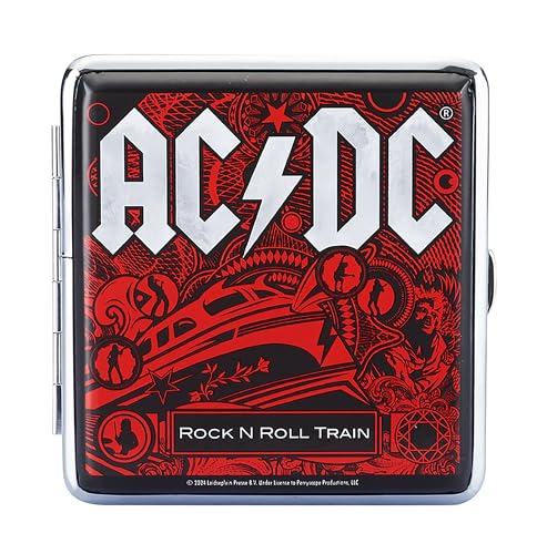 ZIGARETTENETUI "AC/DC" für 20 Zigaretten aus Metall Leder Glanz Zigarettenbox Zigarettendose Box Dose Hardcase Etui Case 4-Varianten 81 (Motiv-2) von Champ High