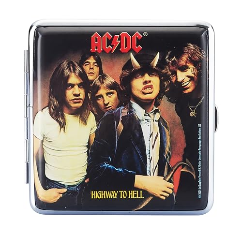 ZIGARETTENETUI "AC/DC" für 20 Zigaretten aus Metall Leder Glanz Zigarettenbox Zigarettendose Box Dose Hardcase Etui Case 4-Varianten 81 (Motiv-4) von Champ High