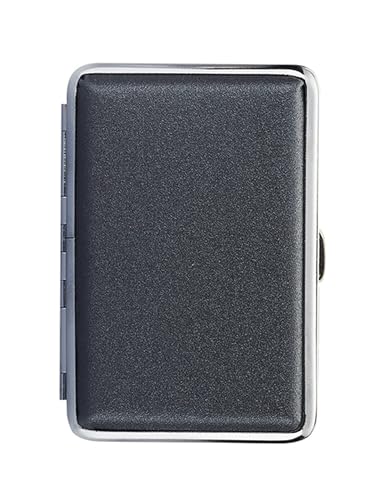 ZIGARETTENETUI "SHINY" mit Glitzer für 12 Zigaretten aus Metall Leder Optik Zigarettenbox Zigarettendose Box Dose Hardcase Etui Case 4-Varianten 78 (Anthrazit) von Champ High