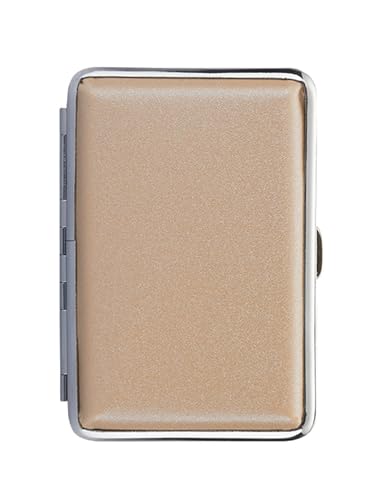 ZIGARETTENETUI "SHINY" mit Glitzer für 12 Zigaretten aus Metall Leder Optik Zigarettenbox Zigarettendose Box Dose Hardcase Etui Case 4-Varianten 78 (Creme) von Champ High