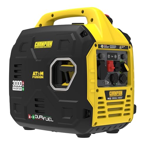 Champion Power Equipment Strominverter Dual-Fuel (max. Leistung 3000 W, tragbarer Inverter, Laufzeit bis zu 11,5 Stunden, extrem leise, Notstromaggregat) 93001i-DF-EU von Champion Power Equipment