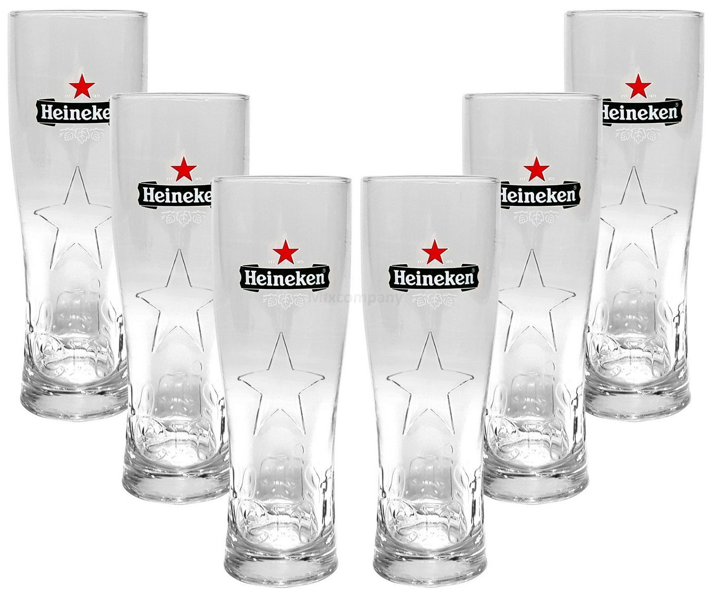Champion Gläser-Set Heineken Bier 0,25 Glas Gläser Set - 6x Gläser 0,25 GEEICHT Champio von Champion