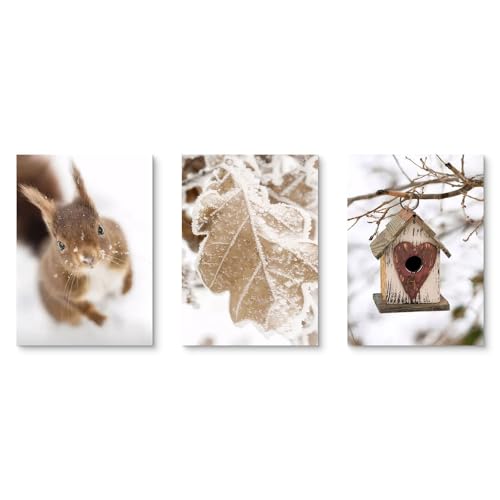 Champracer 3er Poster Set, Winter Aesthetic Wandposter, Wandbilder Modern Wanddeko, Winter-Schneelandschaft Bilder, Ohne Rahmen, für Wohnzimmer Schlafzimmer Deko (30 * 40 cm) von Champracer