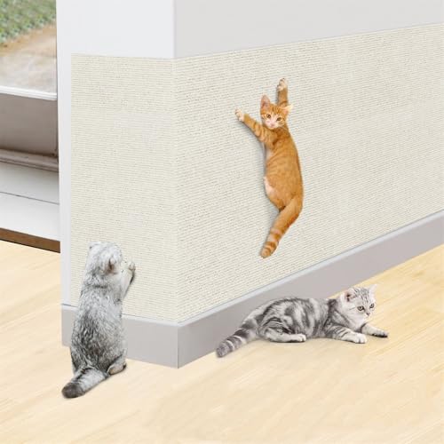 Katzen Kratzmatte, Anti-Kratz-Möbelschutz, Selbstklebend Kratzmatte Katze, Kratzfestes Sofa kratzmatte Katze, Wiederverwendbar kratzteppich Katze für Möbel Couch Wand Tür Schutz (Weiß,40 * 200 cm) von champracer