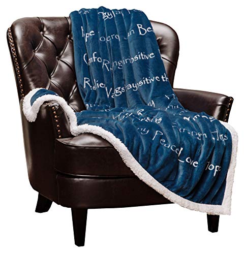 Chanasya Warm Hug Positiv Energy Wurfdecke -Super weiche Plüsch-Fleece Healing Gedanken Komfort Pflege Geschenk (50 x 65 Inc) - Blau von Chanasya