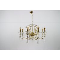 Edelstahl Kronleuchter, Kronleuchter Mit Tropfen Kristallen, Luxus Beleuchtung Chandelier, 8 Lichter, Korpus, Goldfarbe, Wohnkultur von ChandelierLightStore