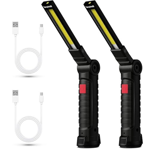 2 Stück LED Werkstattlampe, LED Arbeitsleuchte Werkstattlampe, Taschenlampe Werkstatt Handlampe, Magnettaschenlampen Led COB Wiederaufladbaremit Haken für Auto Reparatur, Werkstatt, Camping 2 Stück LED Werkstattlampe, LED Arbeitsleuchte Werkstattlampe, Taschenlampe Werkstatt Handlampe, Magnettaschenlampen Led COB Wiederaufladbaremit Haken für Auto Reparatur, Werkstatt, Camping von ChaneeHann