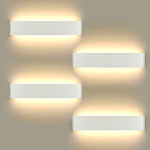 4 Stücke Wandlampe LED 16W, Wandleuchte Aussen Innen Modern Wandlampen IP65 Wasserdichte Inkl. LED-Platine 110V-260V, für Draußen, Badezimmer, Wohnzimmer, Treppenhaus Flur Wandbeleuchtung, Warmweiß von ChangM