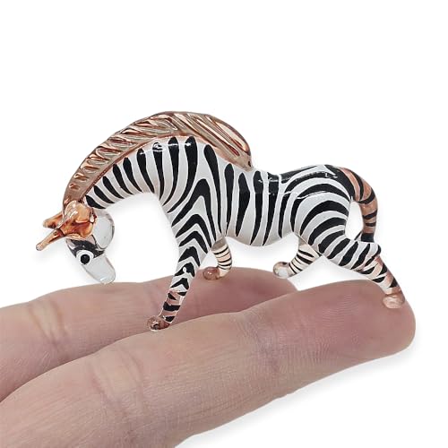 ChangThai Design Aquarium-Kleinkunst-MUNDGEBLASENE Glas kleine Zebra-Kopf FIGURINECollection von ChangThai Design