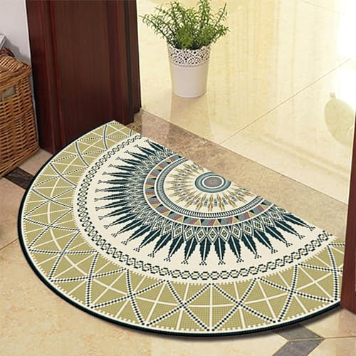 ChangTsing Halbrunder Teppich FußMatte 40cm x 60cm Polyester Böhmischer Europäischer Stil Halbrunde Form Halbkreis Einfachheit rutschfeste Fußmatte ChangTsing Halbrunder Teppich FußMatte 40cm x 60cm Polyester Böhmischer Europäischer Stil Halbrunde Form Halbkreis Einfachheit rutschfeste Fußmatte von ChangTsing
