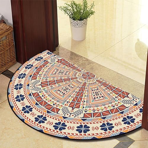 ChangTsing Halbrunder Teppich FußMatte 40cm x 60cm Polyester Böhmischer Europäischer Stil Halbrunde Form Halbkreis Einfachheit rutschfeste Fußmatte ChangTsing Halbrunder Teppich FußMatte 40cm x 60cm Polyester Böhmischer Europäischer Stil Halbrunde Form Halbkreis Einfachheit rutschfeste Fußmatte von ChangTsing