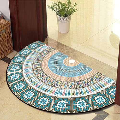 ChangTsing Halbrunder Teppich FußMatte 50cm x 80cm Polyester Böhmischer Europäischer Stil Halbrunde Form Halbkreis Einfachheit rutschfeste Fußmatte ChangTsing Halbrunder Teppich FußMatte 50cm x 80cm Polyester Böhmischer Europäischer Stil Halbrunde Form Halbkreis Einfachheit rutschfeste Fußmatte von ChangTsing