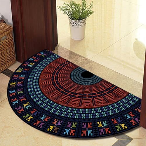 ChangTsing Halbrunder Teppich FußMatte 50cm x 80cm Polyester Böhmischer Europäischer Stil Halbrunde Form Halbkreis Einfachheit rutschfeste Fußmatte ChangTsing Halbrunder Teppich FußMatte 50cm x 80cm Polyester Böhmischer Europäischer Stil Halbrunde Form Halbkreis Einfachheit rutschfeste Fußmatte von ChangTsing