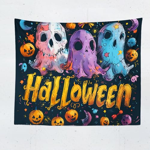 ChangTsing Halloween Totenkopf Skelett Wandteppich, Gothic Halloween Schädel Schwarz Wandbehang Wandtuch Ästhetik Wandkunst-dekor Geister Wandteppich 100X70 CM ChangTsing Halloween Totenkopf Skelett Wandteppich, Gothic Halloween Schädel Schwarz Wandbehang Wandtuch Ästhetik Wandkunst-dekor Geister Wandteppich 100X70 CM von ChangTsing