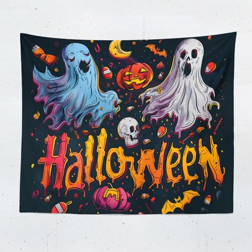 ChangTsing Halloween Totenkopf Skelett Wandteppich, Gothic Halloween Schädel Schwarz Wandbehang Wandtuch Ästhetik Wandkunst-dekor Geister Wandteppich 100X70 CM ChangTsing Halloween Totenkopf Skelett Wandteppich, Gothic Halloween Schädel Schwarz Wandbehang Wandtuch Ästhetik Wandkunst-dekor Geister Wandteppich 100X70 CM von ChangTsing