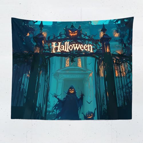 ChangTsing Halloween Totenkopf Skelett Wandteppich, Gothic Halloween Schädel Schwarz Wandbehang Wandtuch Ästhetik Wandkunst-dekor Geister Wandteppich 150X130 CM ChangTsing Halloween Totenkopf Skelett Wandteppich, Gothic Halloween Schädel Schwarz Wandbehang Wandtuch Ästhetik Wandkunst-dekor Geister Wandteppich 150X130 CM von ChangTsing