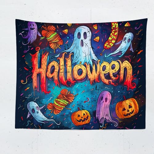 ChangTsing Halloween Totenkopf Skelett Wandteppich, Gothic Halloween Schädel Schwarz Wandbehang Wandtuch Ästhetik Wandkunst-dekor Geister Wandteppich 200X150 CM ChangTsing Halloween Totenkopf Skelett Wandteppich, Gothic Halloween Schädel Schwarz Wandbehang Wandtuch Ästhetik Wandkunst-dekor Geister Wandteppich 200X150 CM von ChangTsing