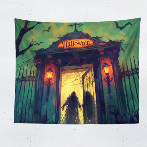 ChangTsing Halloween Totenkopf Skelett Wandteppich, Gothic Halloween Schädel Schwarz Wandbehang Wandtuch Ästhetik Wandkunst-dekor Geister Wandteppich 300X200 CM ChangTsing Halloween Totenkopf Skelett Wandteppich, Gothic Halloween Schädel Schwarz Wandbehang Wandtuch Ästhetik Wandkunst-dekor Geister Wandteppich 300X200 CM von ChangTsing