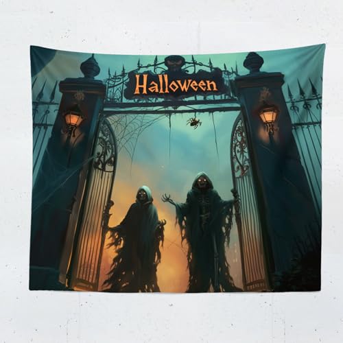 ChangTsing Halloween Totenkopf Skelett Wandteppich, Gothic Halloween Schädel Schwarz Wandbehang Wandtuch Ästhetik Wandkunst-dekor Geister Wandteppich 300X200 CM ChangTsing Halloween Totenkopf Skelett Wandteppich, Gothic Halloween Schädel Schwarz Wandbehang Wandtuch Ästhetik Wandkunst-dekor Geister Wandteppich 300X200 CM von ChangTsing
