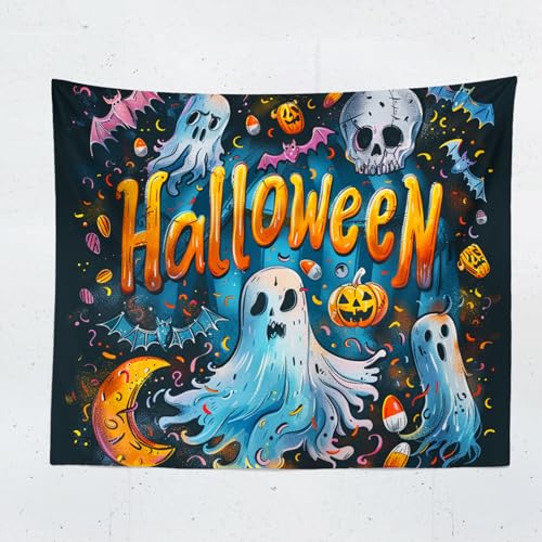 ChangTsing Halloween Totenkopf Skelett Wandteppich, Gothic Halloween Schädel Schwarz Wandbehang Wandtuch Ästhetik Wandkunst-dekor Geister Wandteppich 300X200 CM ChangTsing Halloween Totenkopf Skelett Wandteppich, Gothic Halloween Schädel Schwarz Wandbehang Wandtuch Ästhetik Wandkunst-dekor Geister Wandteppich 300X200 CM von ChangTsing