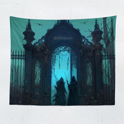 ChangTsing Halloween Totenkopf Skelett Wandteppich, Gothic Halloween Schädel Schwarz Wandbehang Wandtuch Ästhetik Wandkunst-dekor Geister Wandteppich 300X200 CM ChangTsing Halloween Totenkopf Skelett Wandteppich, Gothic Halloween Schädel Schwarz Wandbehang Wandtuch Ästhetik Wandkunst-dekor Geister Wandteppich 300X200 CM von ChangTsing