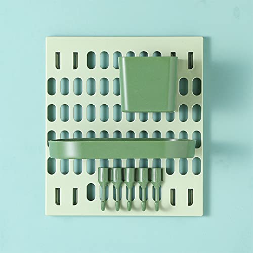 Duschregal Plastik Duschkörbe an der Wand montiert Duschablage Ohne Bohren für Shampoo Conditioner Halter Duschkorb für Badezimmer und Küche, Seifenschale Rasiererhalter Grün 22.2 x 25.2 cm von ChangTsing