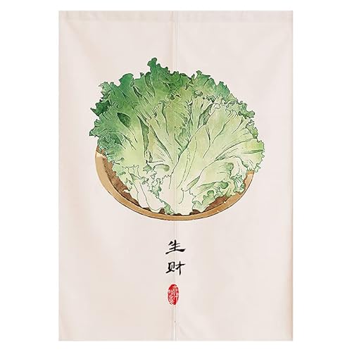 Japanische Deko Zimmer Raumtrenner Vorhang Dicker Stoff Gardine KüChe Leinen Optik KüChen VorhäNge Trennwand Balkon TüRvorhang Kopfsalat 70 X 90cm von ChangTsing