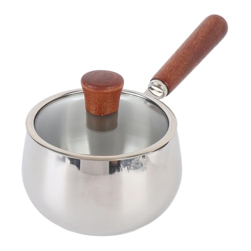 Changor 316 Edelstahlmilchtopf, 1L Anti -Stick -Stick -Topf mit Deckel, Multifunktionaler Suppennudeln Topf für Einzelne Diät von Changor