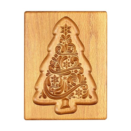 Ausstechformen Weihnachten Holz Keksformen für Kinder,1 Stück 3D Weihnachtsbaum Ausstecher Cookie Backen Form Ausstechformen Lebkuchen Plätzchenform Küche-Plätzchenform-Ausstecher für Weihnachten von Changtai