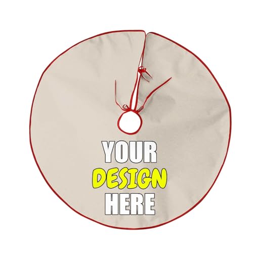 Changtai Weihnachtsbaum Rock Rund 90cm Selbst Gestalten Weihnachtsbaum Decke Personalized Weihnachtsbaumdecke Druck eigenes Bild/Text/Logo Tannenbaum Decke Weihnachtsdeko von Changtai