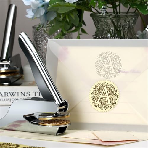 Prägestempel Personalisiert Book Stamp mit eigenem Design, Buchpräger Selbstgestalten Buchstempel Book Embosser für Bibliothek Hochzeitseinladung Notarsiegel Umschläge Exlibris für Bücherliebhaber von Changtai