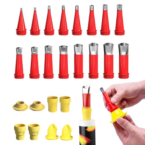 Universal Edelstahl Dichtungsdüse Silikondüsen, Edelstahldüsen Silikonspritze Gummidüse Werkzeug Kit, Dichtungsfinisher Silikon Düse Werkzeug für Küchen Fenstern Badezimmern Universal Edelstahl Dichtungsdüse Silikondüsen, Edelstahldüsen Silikonspritze Gummidüse Werkzeug Kit, Dichtungsfinisher Silikon Düse Werkzeug für Küchen Fenstern Badezimmern von Changtai