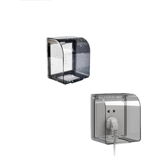 Changyeah 2 x transparente Steckdosen-Abdeckung, transparente Regenkontrollabdeckung, wasserdichte Kunststoff-Klingelabdeckung, Regenschutz für Tastatur von Changyeah