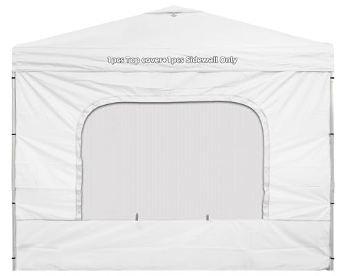 Chankee Ersatz-Baldachin mit Netzfenster, Seitenwände für Pop-Up-Zelt, silberbeschichtet, weiß, 25,4 x 25,4 cm (nur 1 x Seitenwand und 1 x obere Abdeckung) von Chankee