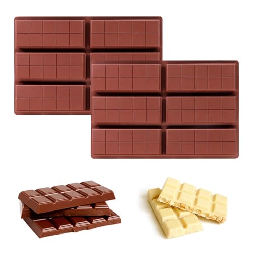 2 Stück Schokoladenform Silikon Dubai Schokolade Form, Tief Schokoladentafel Form, Antihaftbeschichtung Silikonform Schokolade Zur Herstellung Von Dubai Schokolade Pistazie Verwendet (2 Stück B) von Chansunokku