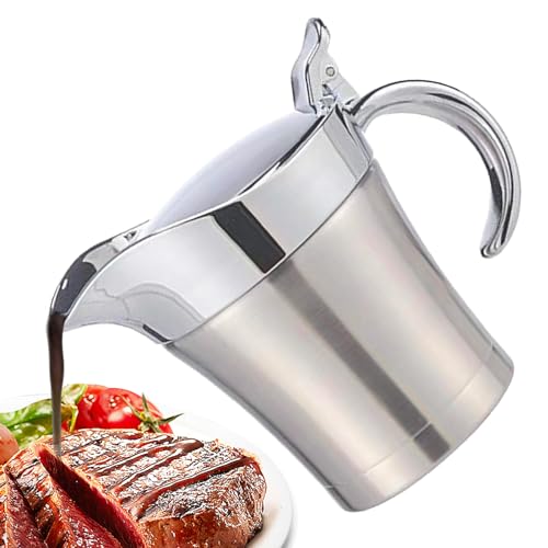 Chansunokku Edelstahl Thermo Sauciere, Isolierter Soßenkanne Mit Klappdeckel, Saucenbehälter Soßenschüssel Soßiere Für Abendessen, Restaurants, Partys, Weihnachten (500ml) von Chansunokku