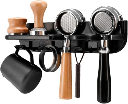 Kaffee Siebträgerhalter Kaffee Werkzeughalter, Kaffee Siebträger Wandregal für Tamper und Kaffeefilter, Espresso Siebträgerhalter Kaffeewerkzeuge Rack Kaffeestation Organizer Kaffee Tamper Rack (58mm) von Chansunokku