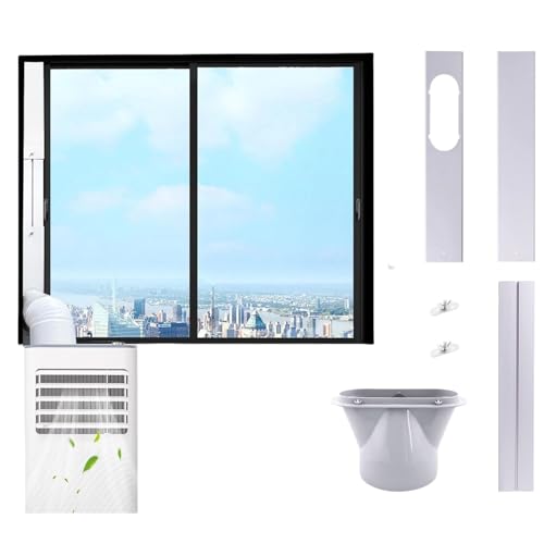 Klimaanlage Fensterabdichtung Rolladen, Fensterabdichtung Platte mit Klima Abluftschlauch Fensteradapter für Mobile klimageräte, Einstellbare Fenstergleit Kit für Vertikalen/Horizontalen Fenstern (A) von Chansunokku