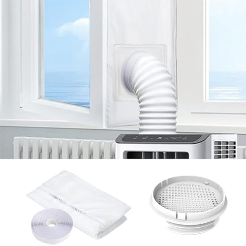 Klimaanlage Fensterabdichtung für Mobile Klimageräte, Fenster Abdichtung Klimaanlage Fensterabdeckung Mit Abluftschlauch Adapter, Mobile Fensterdichtung für Wäschetrockner Ablufttrockner (3M) von Chansunokku