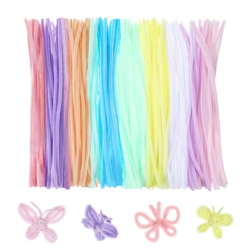 200stk Pfeifenputzer zum Basteln Blumen, 30cm Bunt Pfeifenreiniger zum Basteln set für DIY Blumenstrauß, Pipe Cleaner Flower Set, Pfeifenreiniger Blumen von Chanumetal