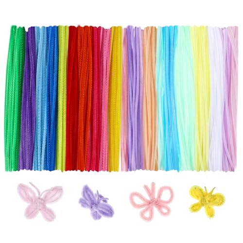 300stk Pfeifenputzer zum Basteln Blumen, 30cm Bunt Pfeifenreiniger zum Basteln set für DIY Blumenstrauß, Pipe Cleaner Flower Set, Pfeifenreiniger Blumen von Chanumetal