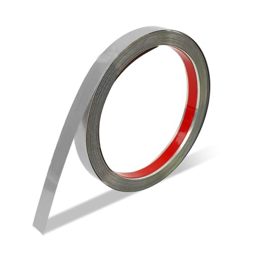Metallband Selbstklebend, Edelstahl Silber Zierleisten Selbstklebend, Edelstahlformleiste 5m lang, 1,5cm Breit für Kantenschutz Wand, Türrahmen, Fliesen von Chanumetal