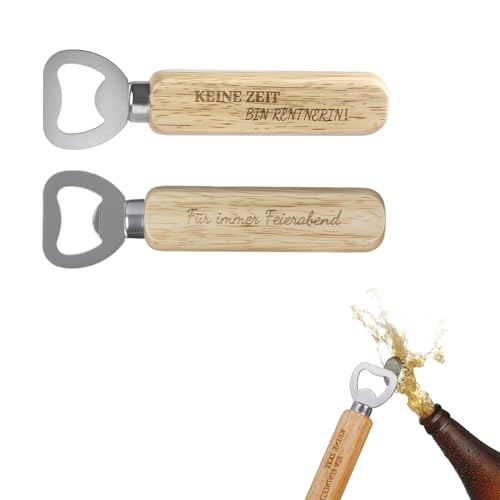 Ruhestand Geschenk Flaschenöffner Holz, Bieröffner Rentner Geschenk Mann, Flaschenöffner Personalisiert Rente Geschenke für Männer, Rentner Geschenke für immer Feierabend von Chanumetal