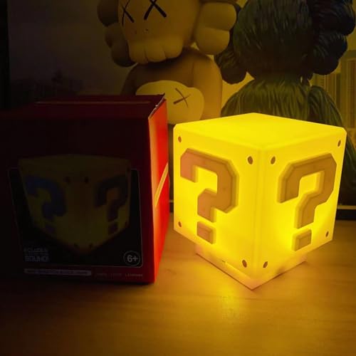 Chanurae 3D Icon light Night Lights Fragezeichen LED Soundtrack USB Aufladbare Nachtlicht quadratisches Ziegel Nachttischlampe, Kinder Spielzeug Nacht Lamp von Chanurae