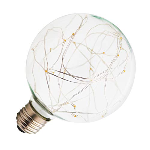 1 Stück Chaozan® E27 Neue,LED Edison Vintage Lampe Glühbirnen, Energiesparlampen G95 / 3W, AC220V, Sphärische Glühlampe ，2700K Warmes Weiß,Klarglas mit hoher Durchlässigkeit von Chao Zan