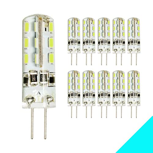 1.5W G4 LED Lampe Kaltes Weiß 6000-6500K, DC 12V 150LM Lampen Leuchtmittel,Kein Flackern nicht dimmbar 360° Lichtwinkel für Pendelleuchte Wandlampe Schreibtischlampe Lamp Bulb Schlafzimmer, 11er-pack von Chao Zan