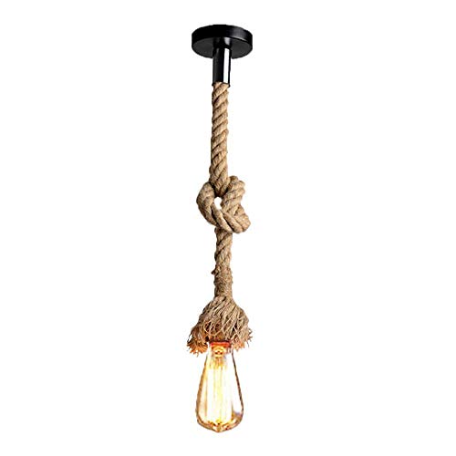 2.5M [chaozan] 1X E27 Weinlese-starkes Hanf-Seil-doppelte Kopf-hängende Hanf-Lampen-Seil-hängende Lichter für Schlafzimmer-Gaststätte-Café-Stab-Land-Art-Dekoration von Chao Zan
