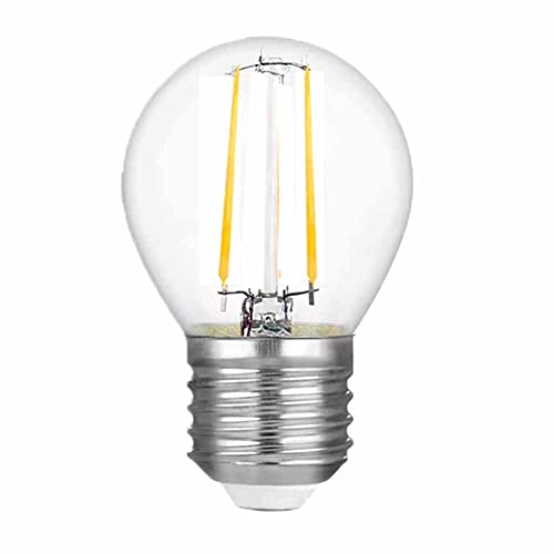 2W Nicht Dimmbar E27 LED Glühbirne,G45 Vintage LED Filament Glühlampen,Kaltes Weiß 6000K, 180 Lumen,AC 220V 360 ° Flimmerfrei Birnen Klarglasbirne im Filamentstil für Pendelleuchte Wandleuchte von Chao Zan