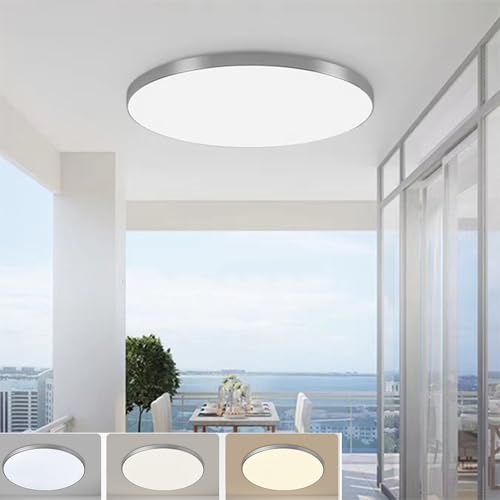 30W LED Deckenleuchte Flach Flur Deckenlampe Ultraslim Ø27x2cm 2700K Warmweiß 4000K Kaltweiß 6000K Innen Silber Moderne Rund Deckenleuchten Schlafzimmerlampe Küchenlampe Led Lampen Badezimmer (30W) 30W LED Deckenleuchte Flach Flur Deckenlampe Ultraslim Ø27x2cm 2700K Warmweiß 4000K Kaltweiß 6000K Innen Silber Moderne Rund Deckenleuchten Schlafzimmerlampe Küchenlampe Led Lampen Badezimmer (30W) von Chao Zan